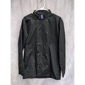 Reprime Artisan Collection RP665 Black Chef Coat Long Sleeve Jacket Mens Small